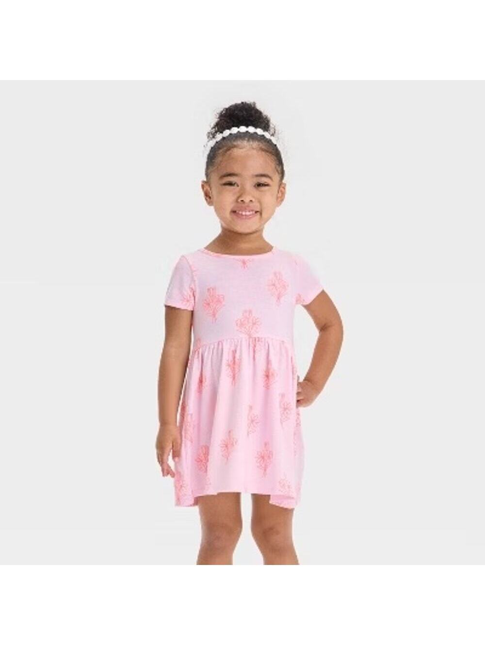 Cat & Jack NWT Girls' Pink Floral A-Line Dress Size 2T